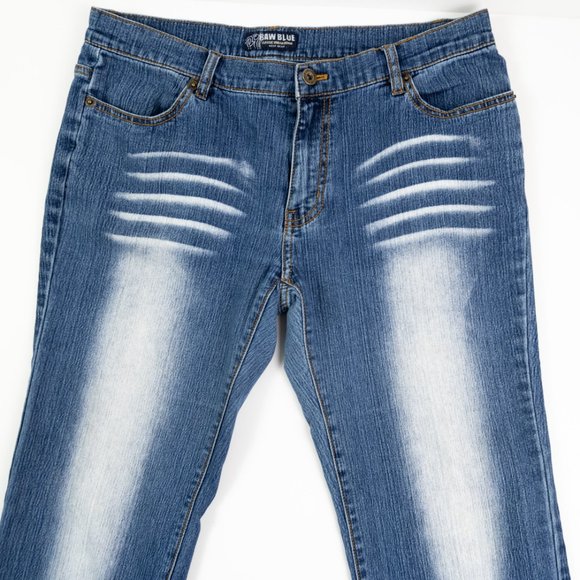 RAW BLUE boot cut jeans w/acid wash detail size 13 - Picture 5 of 8